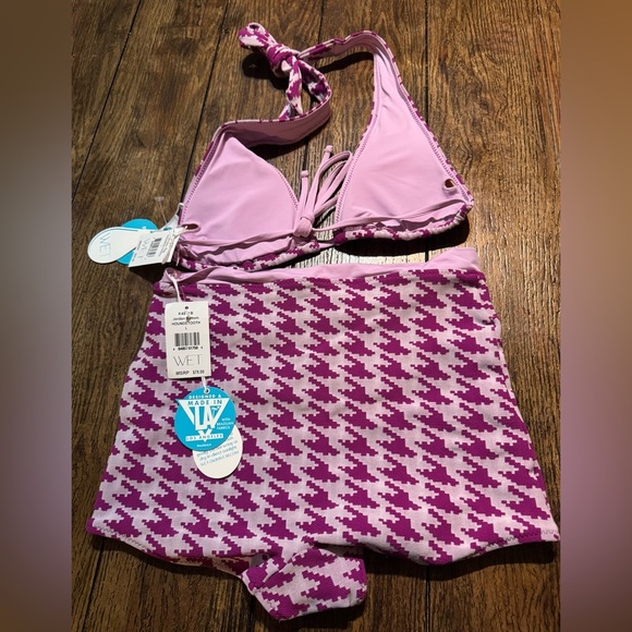 WET Swimwear Jordan Houndstooth Two Piece Swimsuit Size Large MSRP $166 NWT - Picture 4 of 12